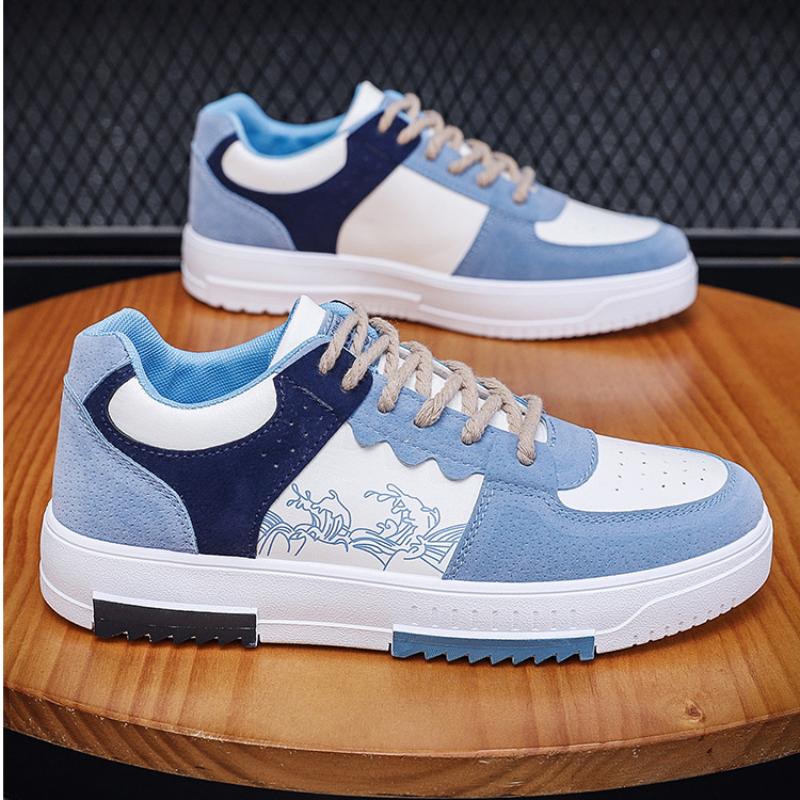 Men Sneakers Trend Casual Skateboard Shoes for Men New Soft Sole Stitching Platform Student Shoes Low Top Tenis Masculino