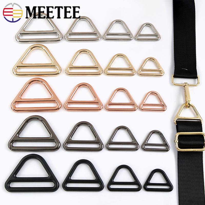 2/5/10 шт. Meetee 25-50 мм Металлические О-образные кольца Пряжка Трехщелевой ползунок Застежка Соединители для ремня сумки Регулируемый крючок DIY Аксессуары