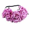 Artificial Flower Garland Rose Love Shape Wreath Headband Silk Rose Wedding Car Decor