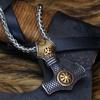 Высокое качество из нержавеющей стали 316L, двухсторонняя руна викингов, мужская подвеска, ожерелье, мужская подвеска с молотом Тора, ювелирное изделие, подарок