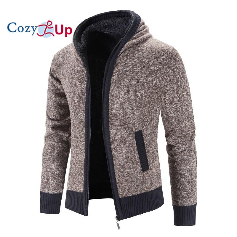 Cozy Up Флисовый стеганый свитер, пальто, однотонный кардиган с капюшоном для мужчин