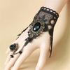 Gothic Black Lace Bracelet and Ring Set Vintage Victorian Punk Jewelry for Women