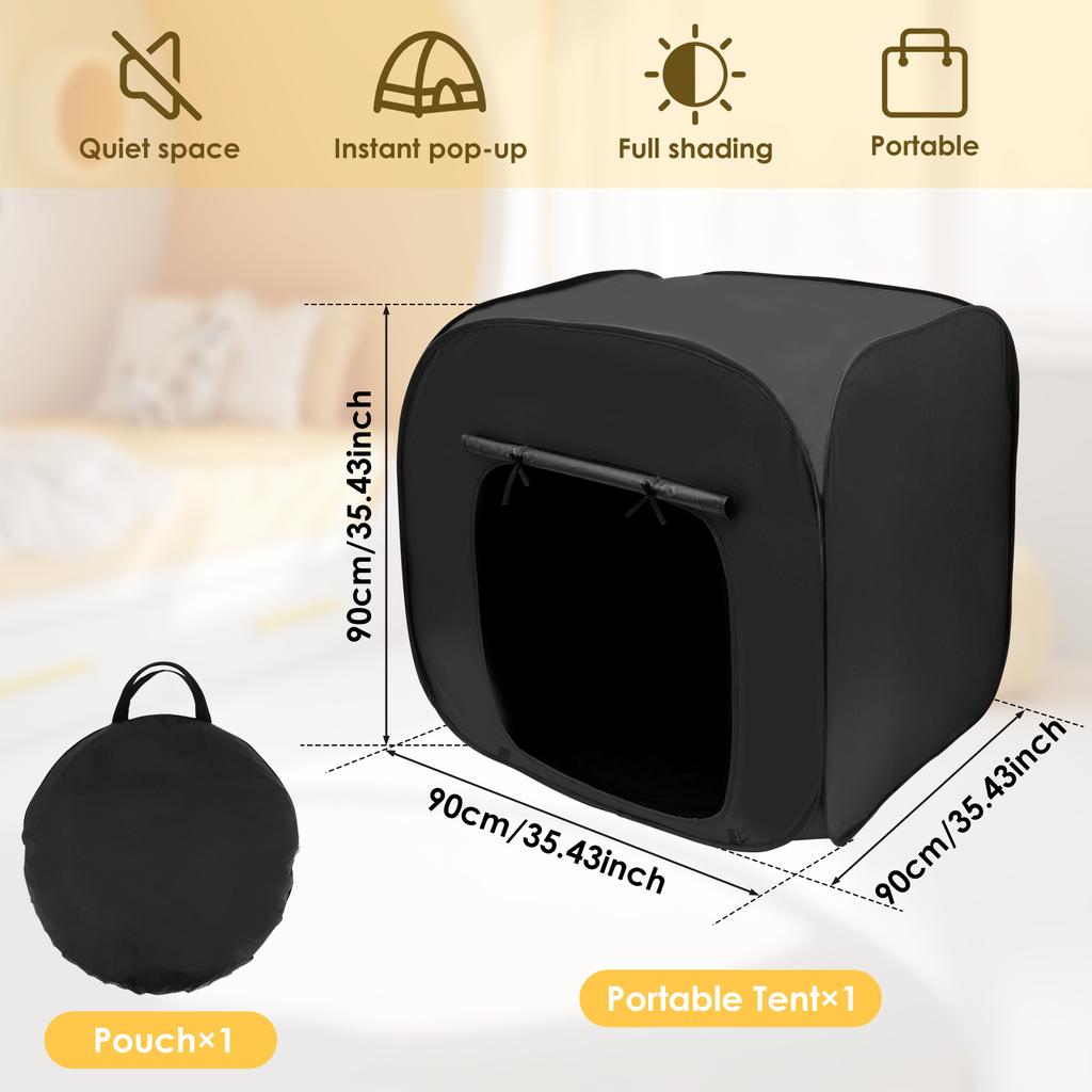 Сенсорная палатка, складная, выдвижная, портативная, из ткани Оксфорд, затемняющая, детская, для дома, для детей с аутизмом, помогает улучшить концентрацию внимания