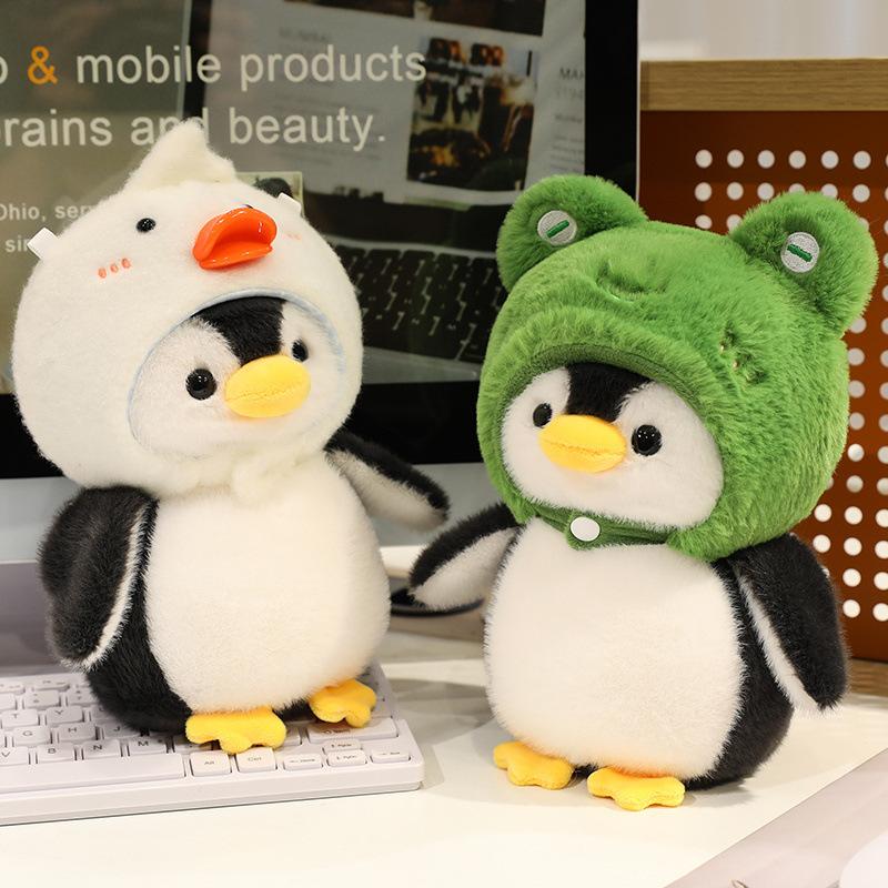Cartoon Cute Penguin Turned Cat Shark Doll Plush Toy Kitten Doll Children Soothing Doll