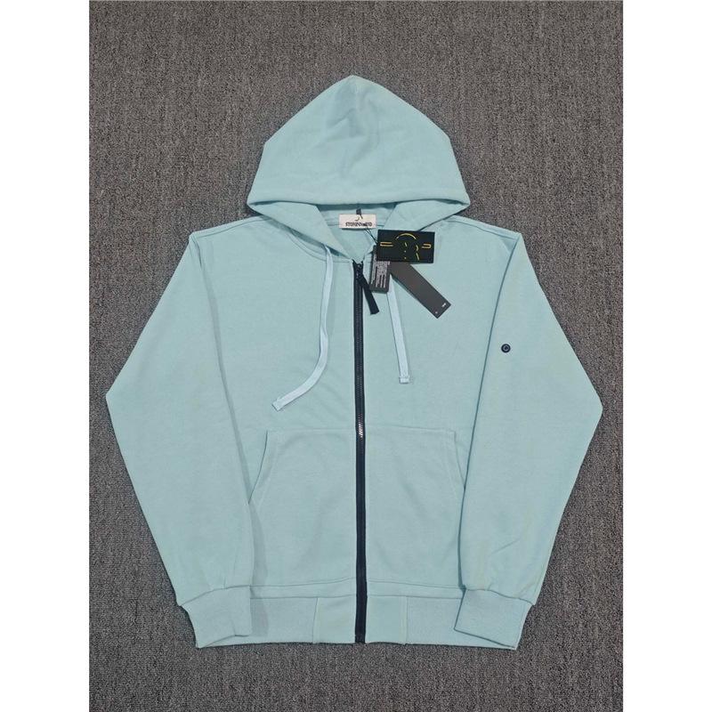 Унисекс Осенне-Зимняя Куртка-Толстовка с Капюшоном на Молнии с Нашивками