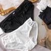 Ice Silk Low Waist Side Strap Fun Triangle Panties Solid Color Transparent Sexy Comfortable Women's Panties