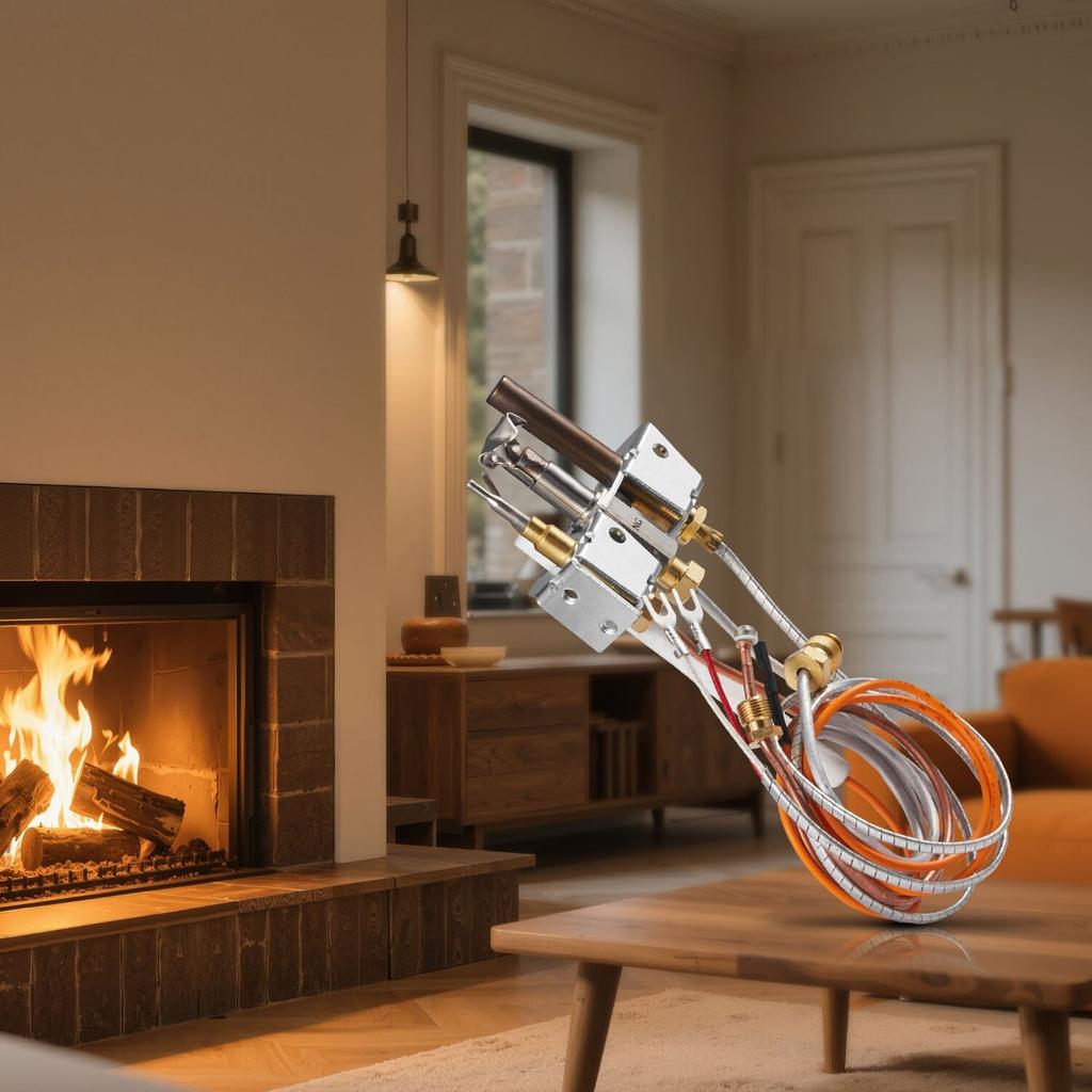 Gas Pilot Assembly, OE 4021-732, 25660 Fireplace Gas Pilot Assembly, Natural Gas Ignition Replacement with Pilot Tube, Thermocouple, Thermopile,