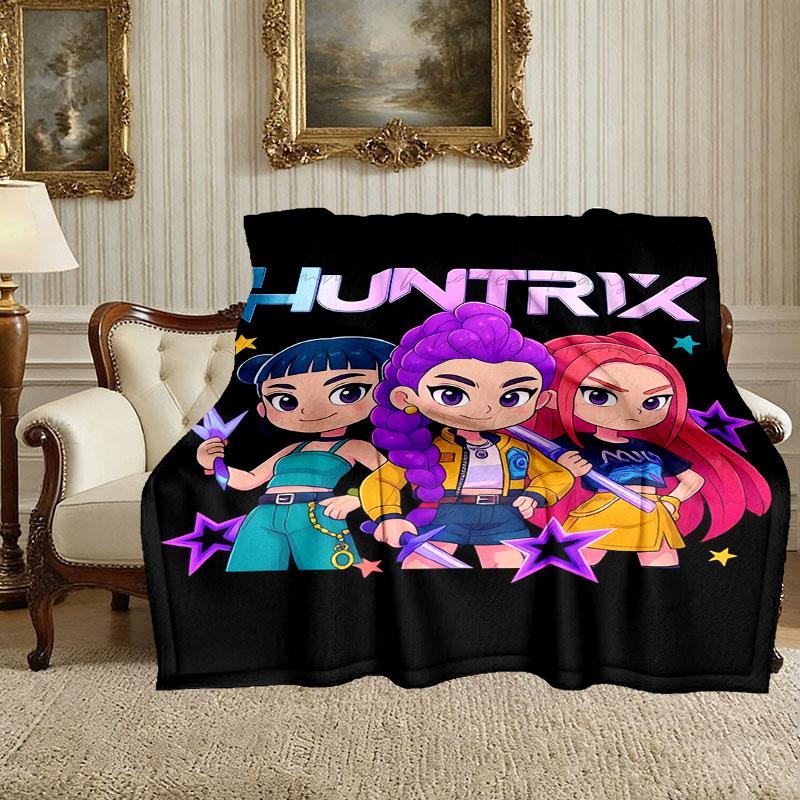 1pc Snug Kpop Demon Hunters Blanket, Lightweight & Durable Print Blanket, Perfect for Home, Couch, Bed, Picnic, Travel, Office