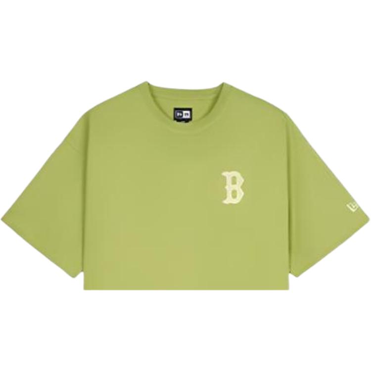 New Era Женская/Мужская футболка с круглым вырезом, свободная, удобная, с коротким рукавом, с принтом-буквой, топ 14905207