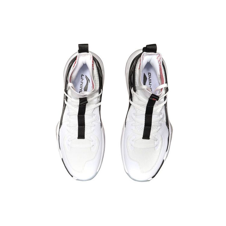 Li-Ning Удобные спортивные амортизирующие нескользящие износостойкие высокие баскетбольные кроссовки мужские кроссовки черные белые ABAP055-1