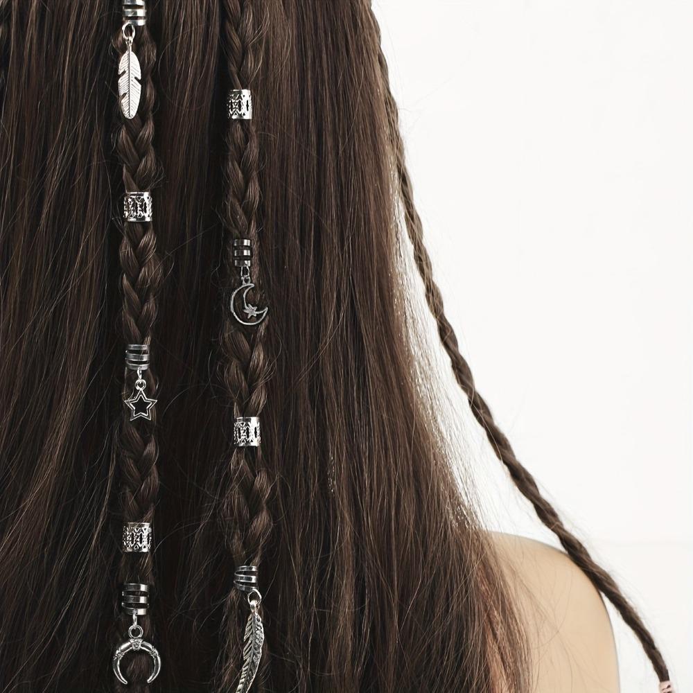 26pcs Dread Locks Hollow Out Hair Ring Metal Cuff Clips Hair Braid Tubes for Braids