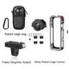 Aluminum Alloy Protective Case For Insta360 X5 Camera Frame Rabbit Cage With Silicone Lens Cover Cold Shoe and 1/4" Threads