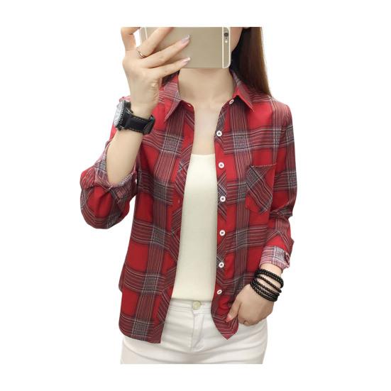 Женская рубашка с лацканами и длинным рукавом, однобортная рубашка, топы, накладные карманы, клетчатый принт, повседневный стиль, рубашка, пальто