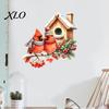 Watercolor Bird Wall Art Christmas Sticker, PVC Decal, Waterproof Winter Gift for Friends Theme Window Cling Glass Doors And Storefronts Creative