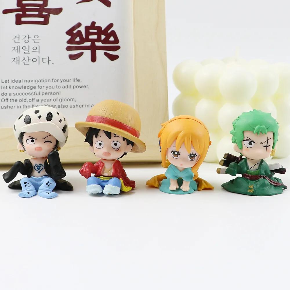 Аниме Персонаж One Piece Луффи Декоративная Игрушка для Спальни Мальчиков и Девочек Каваи ПВХ Материал Креативная Модель Кукла Мультяшный Подарок