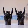 Sign Rock and Roll Statue Punk Skeleton Unique Indie Music Livehouse Decorations Centrepieces Table Hand Sculpture