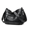 High End Soft Leather Women's Bag New Simple Middle Aged Mother's Crossbody Bag Commuting Multi Layer Large Capacity Shoulder Bag