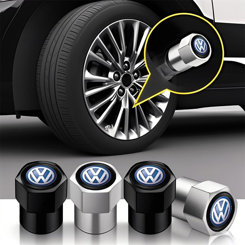 VEMZG1 Car Tire Wheel Valve Caps Cover Suede Car Key Chain Ring Keychain For VW R GTI Polo Golf Passat Tiguan Arteon Touareg ID.3 Jetta
