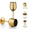 Stainless Steel Wine Goblet Glasses Gold Plated, Matt, Set of 2