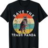 Спасите Мусорного Енота Животное Ретро Винтаж Закат Футболка