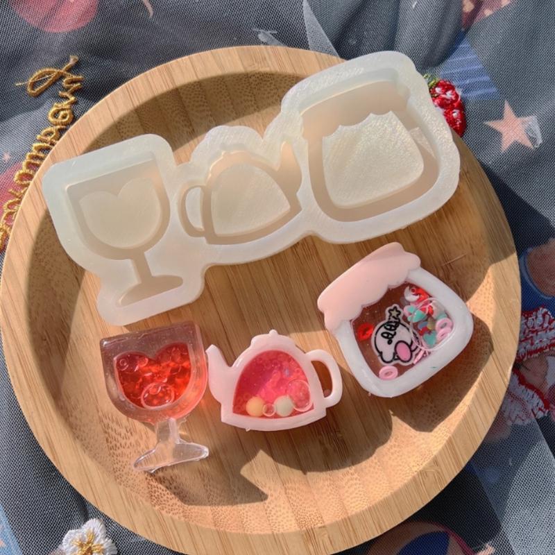 Crosses/Cup/Tent Silicone Mold Quicksand Casting Molds Epoxy Resin Shaker Mold for DIY Pendant Jewelry Decoration Making