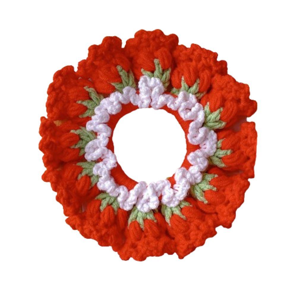 Elastic Knitted Hair Rope Handmade Sweet Hair Tie Cute Crocheted Flower Scrunchies Party