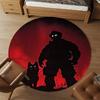 1PC Firefighter police dog Round Chair mat Area Rug - Non-Slip, Floor Mat for Office, Bedroom, home decor Christmas Gift c0528125