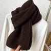 High-end solid color wool scarf women's winter simple fashion versatile thickened warm knitted scarf