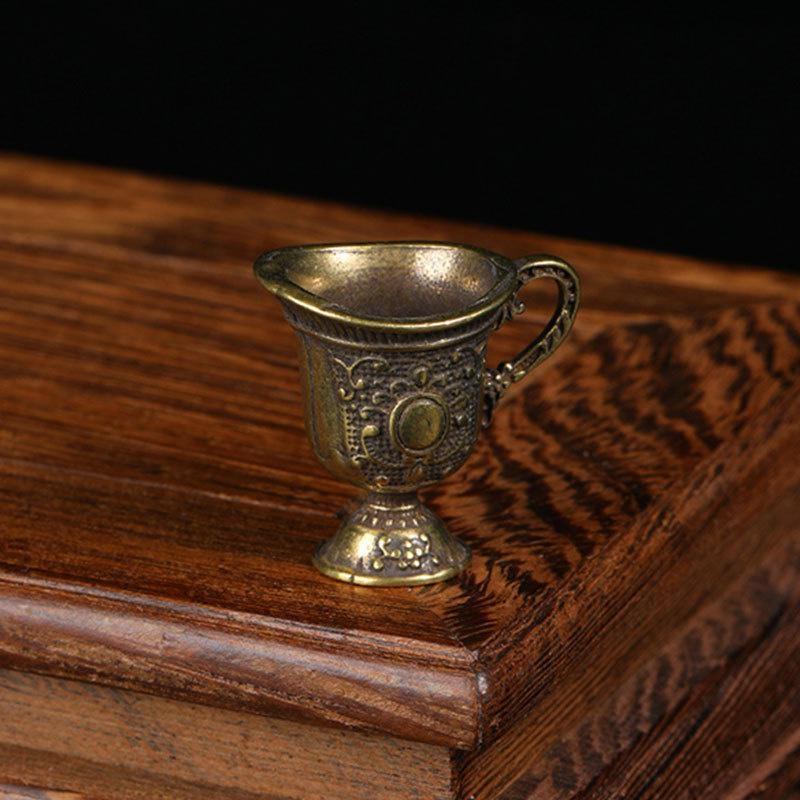 Древний Королевский дворец, мини-чашка, брелок, кулон, брелок, античная бронза, буддийская чашка со святой водой, статуэтка, латунный брелок, подвесной