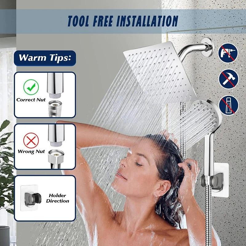 Роскошная система тропического душа для ванной комнаты, набор для душа с верхним распылением из нержавеющей стали, наборы смесителей для душа для ванной комнаты, 5 режимов, ручное сиденье для душа