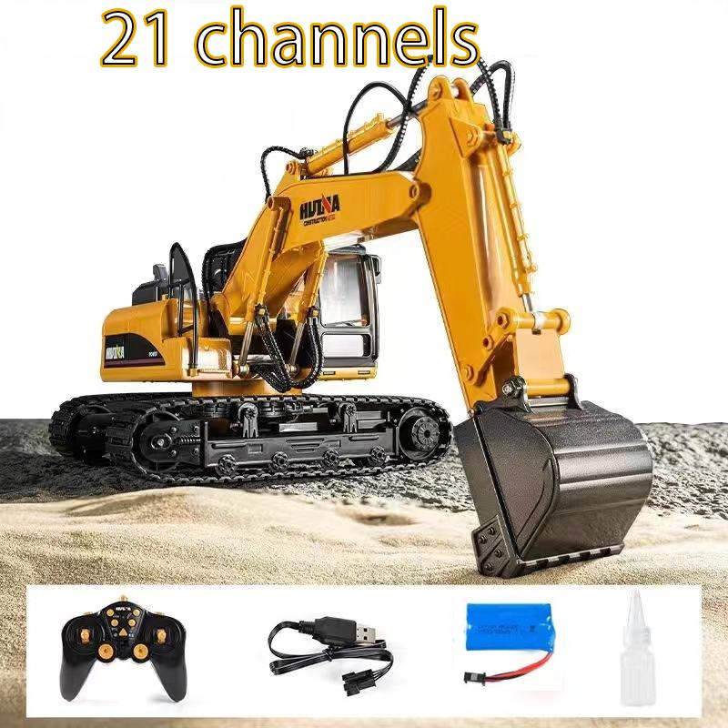 Huina 550HD 1:14-канальный радиоуправляемый экскаватор из сплава 21 канал, металлическая версия, 2,4 ГГц, беспроводной, большой строительный транспорт, игрушки-экскаваторы