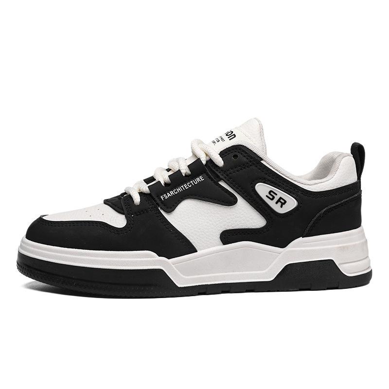 Весна 2025 года, новые мужские туфли с низким верхом, корейская версия, тренд, универсальная, на толстой подошве, увеличивающая рост, для папы, мужская повседневная модная обувь