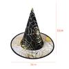 Adult Kids Black Witch Hats Masquerade Ribbon Wizard Costume Top Pointed Caps Cosplay Halloween Props Party Decoration