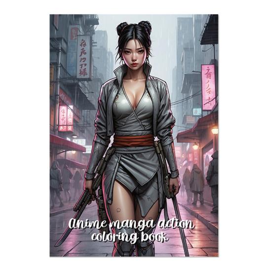 Anime Characters Coloring Book for Adults Teens Skull Woman Coloring Book DIY Stress Relief Art Book