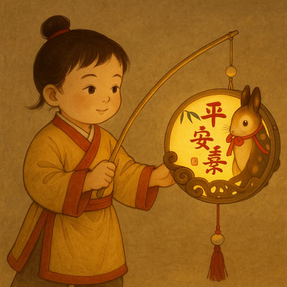 Chinese Middle Autumn Festival Lantern Paper Rabbit Lantern Women Children