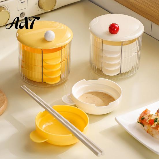 Dust Proof Spice Container Stackable Seasoning Box Set with Chopstick Holder, Kitchen Condiment for Salt Multipurpose Dipping Dish Sugar Pepper,
