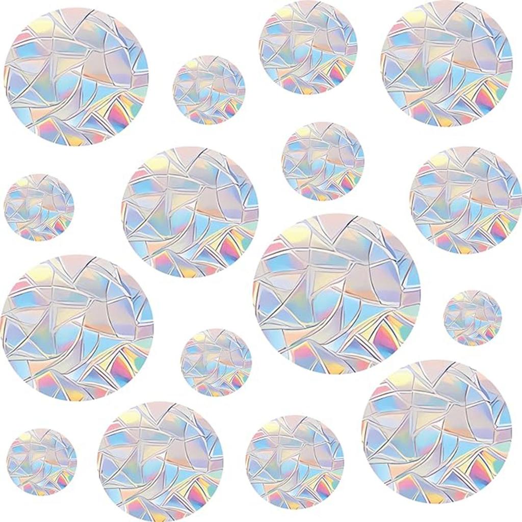 Anti-Collision Circular Window Stickers Reusable Rainbow Window Clings Stop Birds from Hitting Windows