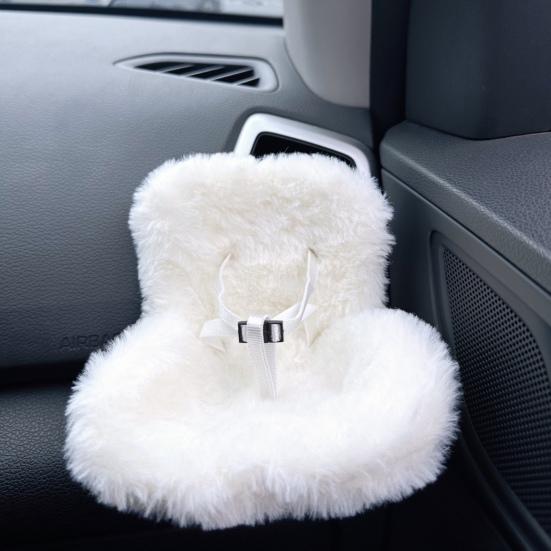 Car Safety Seat for Dolls Decorative Sofa Seat with Furry Cushion And Headrest for Car Air Vents Decor To Display Doll Toy