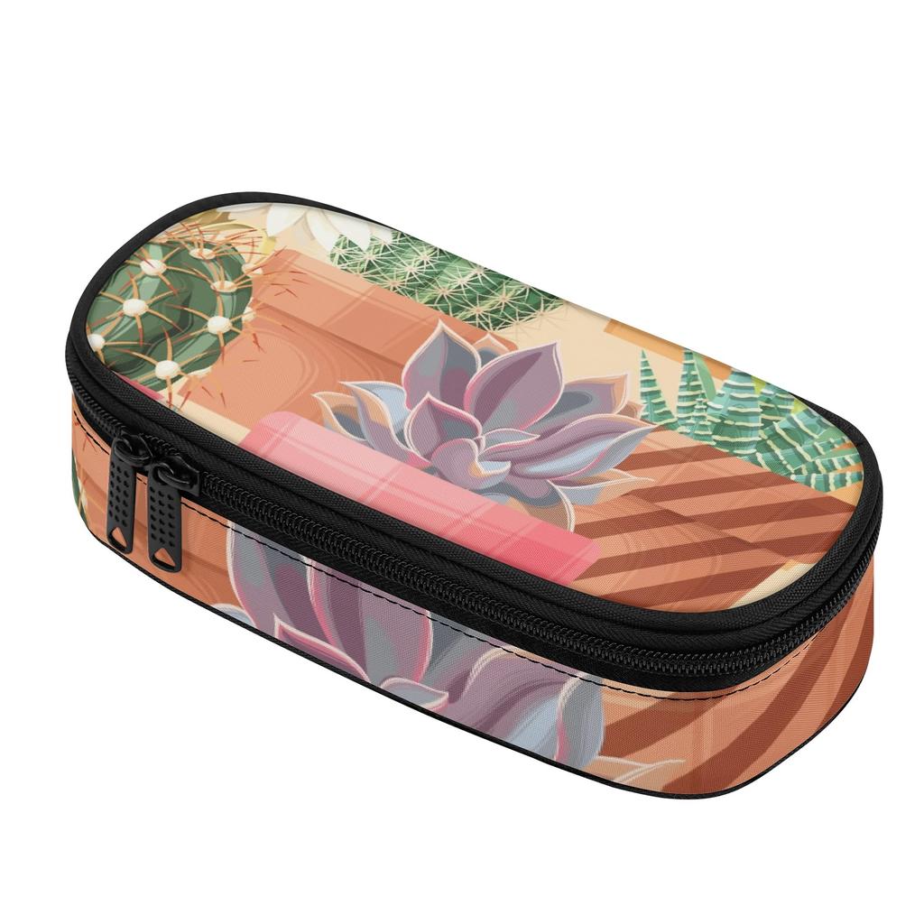 Pencil Pouch Large Capacity Zip Around Closure 300D Polyester with Main Pocket Mesh Layer and Removable Pen Divider for Boys Girls