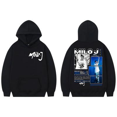 Худи с графикой тура альбома рэпера Milo J 511 для мужчин и женщин, в стиле хип-хоп, на молнии, из высококачественного флиса, оверсайз