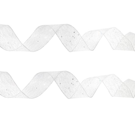 1 рулон 2Mx5CM Рождественская лента Сплошной цвет Прозрачный блеск Проводная подарочная упаковка DIY Ремесло Рождественская елка Украшение Венок Бантик Изготовление ленты Товары для вечеринок