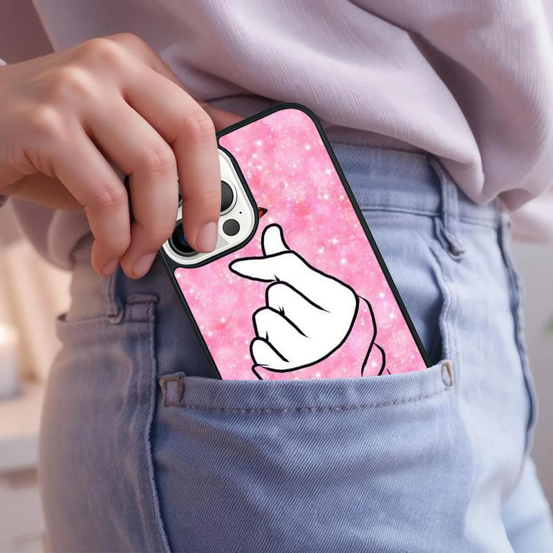 Милый корейский шрифт Saranghae Я люблю тебя Чехол для телефона Для iPhone 17 Air 15 16e 14 13 Pro Max Coque 12 11 Pro Max PLUS чехол