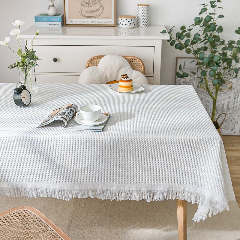 Wind Cotton And Linen French Tablecloth Small Round Table Light Luxury Birthday Photo White Japanese Tablecloth Dormitory Blanket