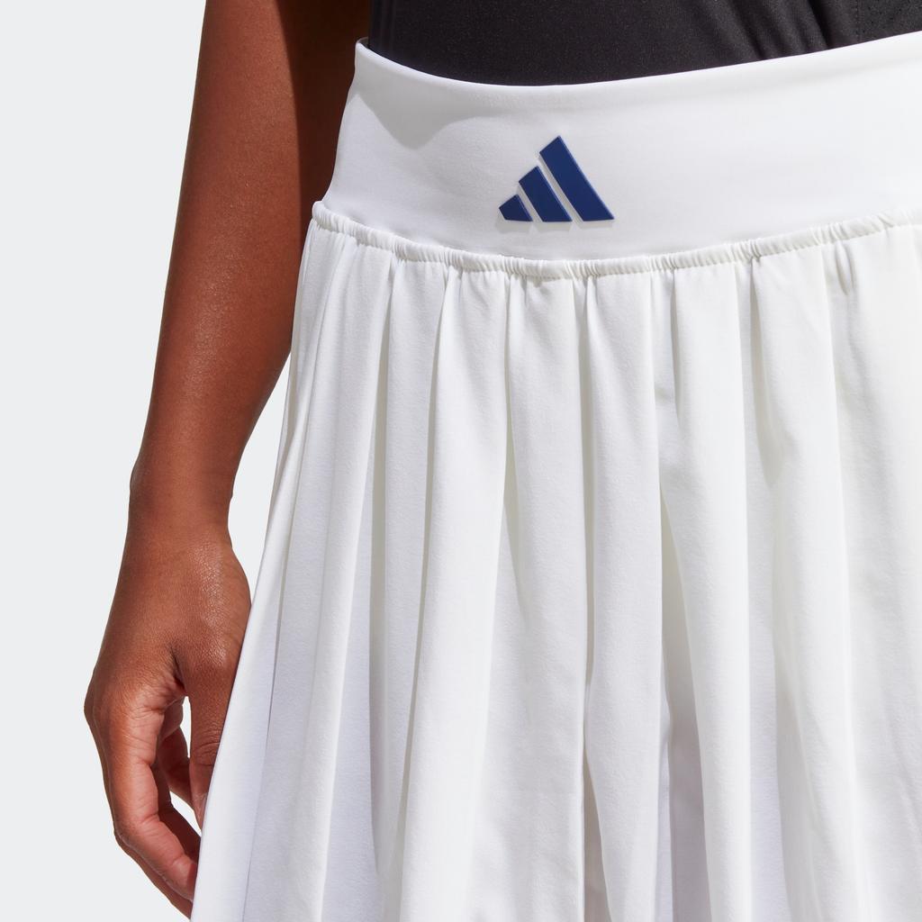 Adidas Однотонная теннисная мини-юбка трапециевидной формы, женские плавки, белый цвет HZ4306