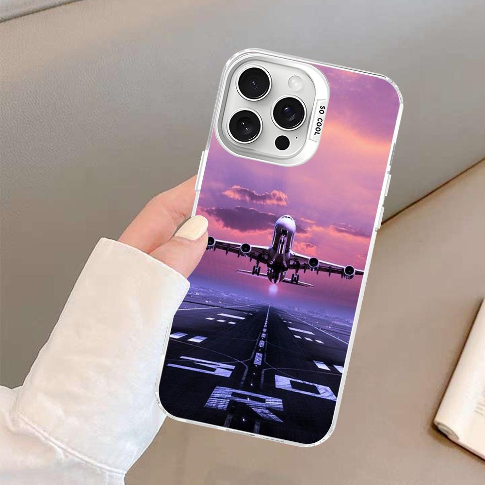 Крутой чехол для телефона с изображением самолета для iPhone 16 15 14 13 12 11 Pro Max X XR XSMAX 8 7 Plus Матовый противоударный задний чехол