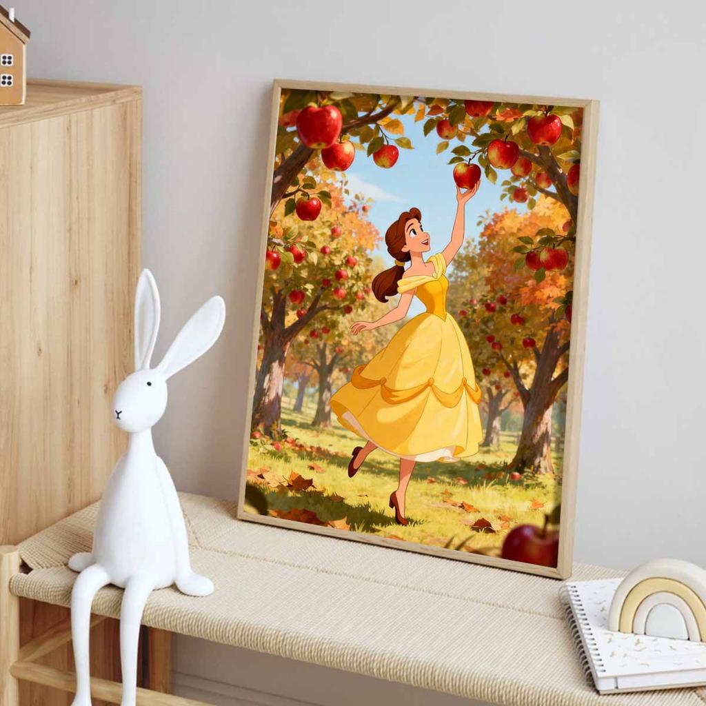 Disney Belle picking apples diamond art painting kit 5D handmade diy diamond painting, home wall decoration