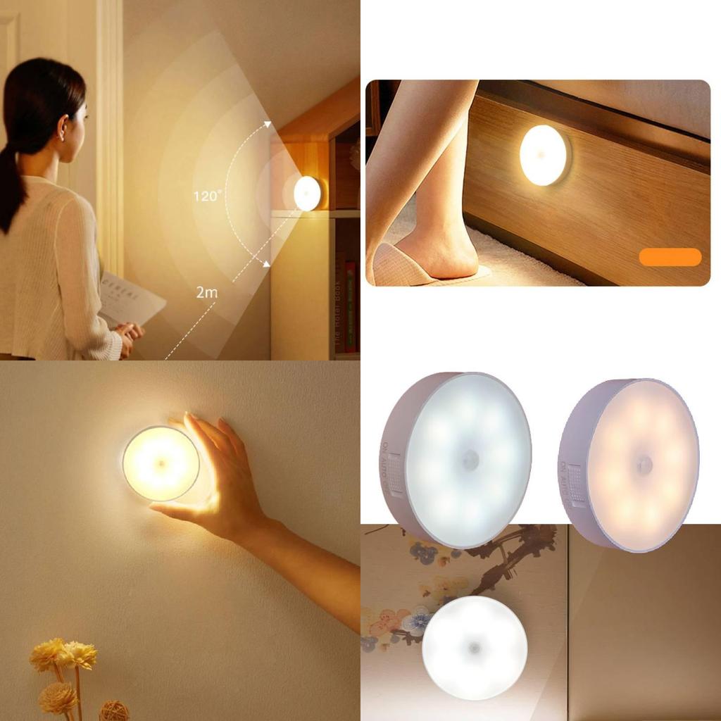 Led Rechargeable Motion Sensor Night Light Closet Stair Induction Lamp Tool