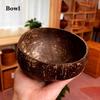 Набор натуральных мисок и ложек из кокосовой скорлупы для сервировки блюд, салата, деревянная многоразовая кухонная посуда, кокосовые миски, фруктовая миска