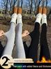 Женские утепленные бархатные леггинсы-колготки с петлей - Зимние чулки без сползания для юбок