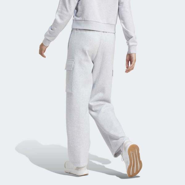 adidas Женские базовые брюки-карго из флиса с линейным принтом, стандартный крой, хлопковые, карго, серого цвета
